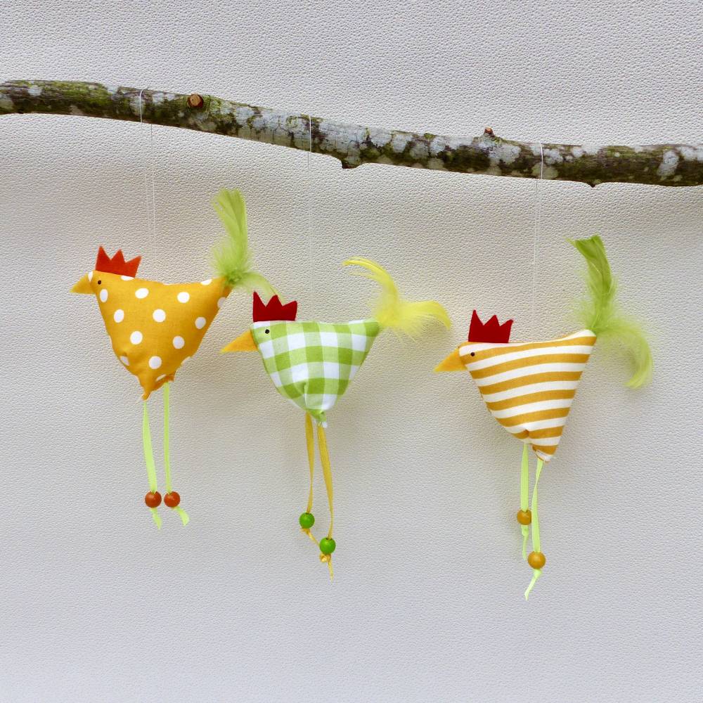Hühner, Osterdeko, 3 St. Stoffhühner Bild 6