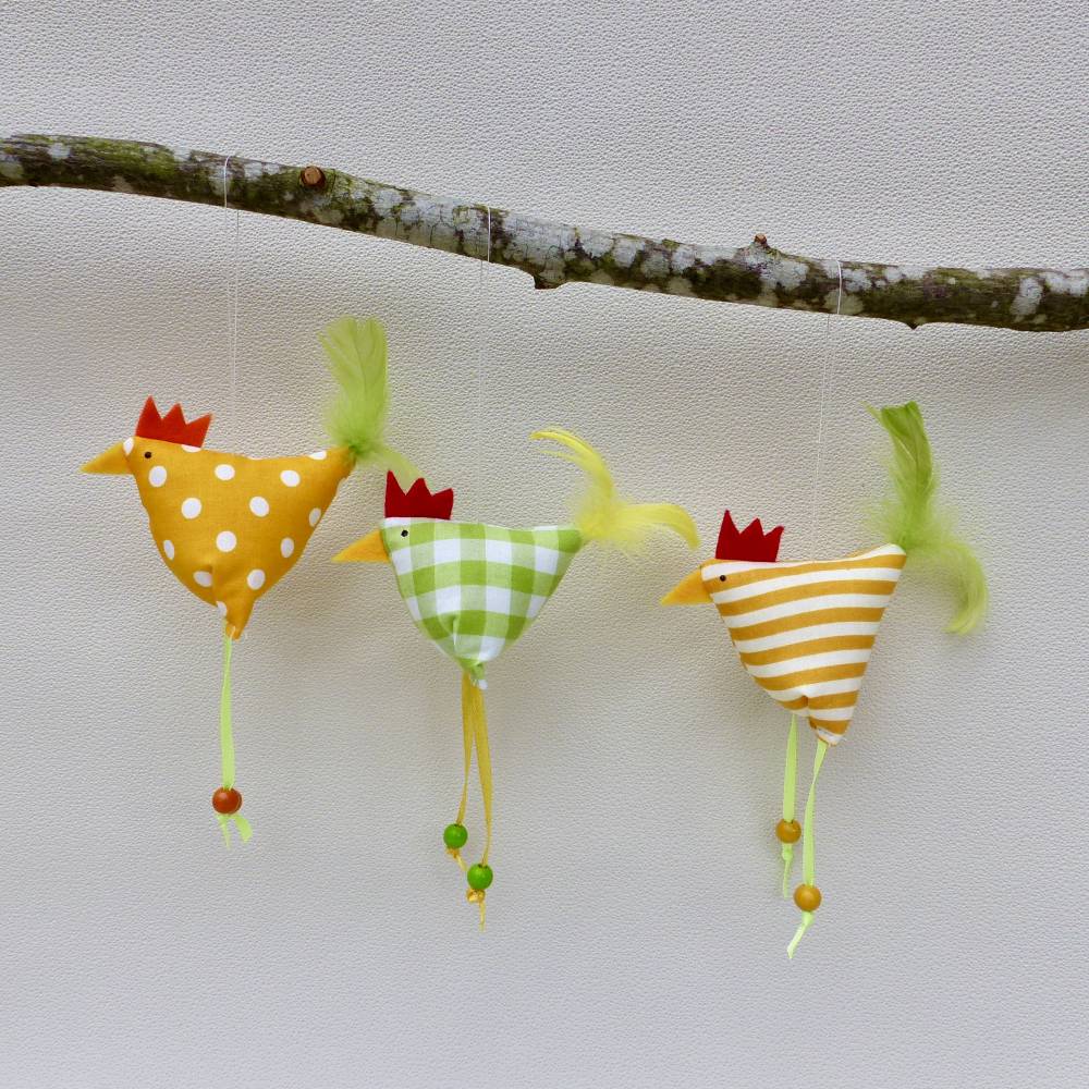Hühner, Osterdeko, 3 St. Stoffhühner Bild 7