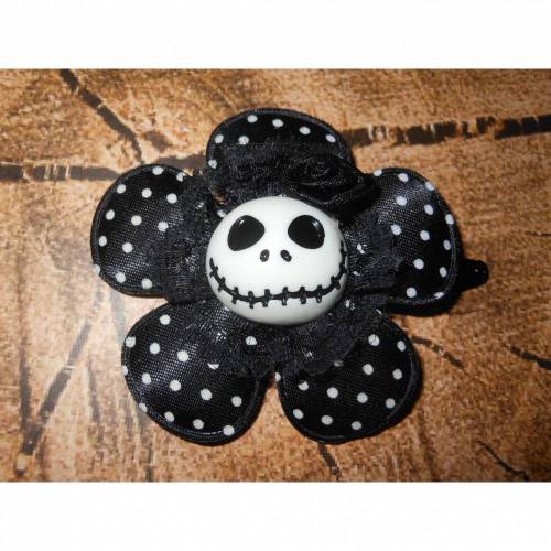 Skull  Blume Stoff polka dots Totenkopf ,Haarspange , Punkte, 