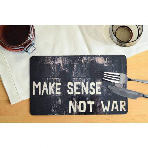 Make sense not war - Frühstücksbrettchen Fotografie Brettchen aus Melamin, spülmaschinenfest, Schneidebrett 14 x 23 cm
