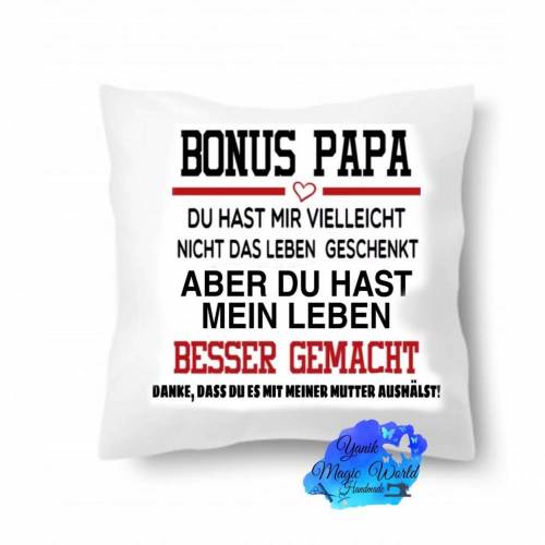 Kissen mit Spruch für Stiefpapa