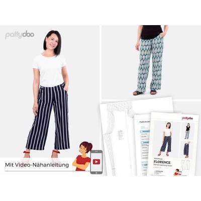 Papierschnittmuster Florence Sommerhose by pattydoo Gr 32- 54 (1 Stück/11,- €)