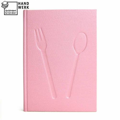 Kochbuch, metallic rosa, DIN A5, 100 Blatt, Hardcover, Rezeptbuch