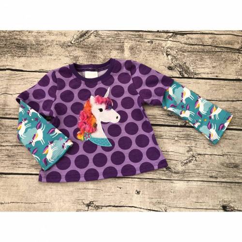 süßes Shirt gr.86/92 * mit Einhorn Unicorn lila Regenbogen *