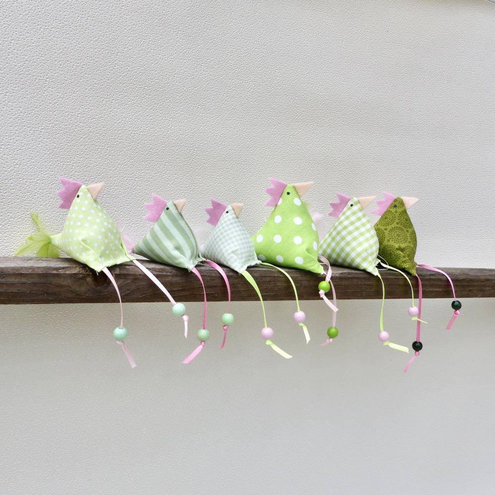 Hühner, Osterdeko, 13 St. Stoffhühner (10 kleine Hühner plus 3 Küken) Reserviert für Kirlagreen Bild 7