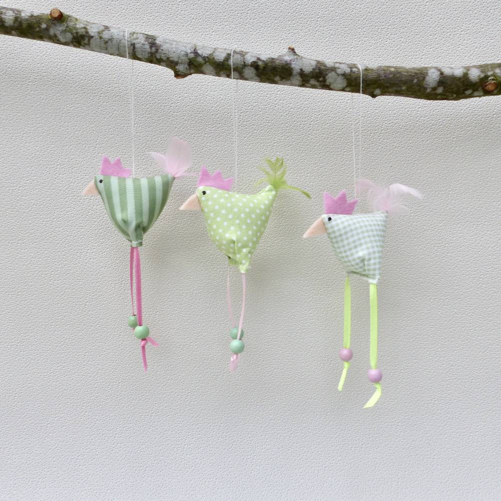 Hühner, Osterdeko, 13 St. Stoffhühner (10 kleine Hühner plus 3 Küken) Reserviert für Kirlagreen Bild 8