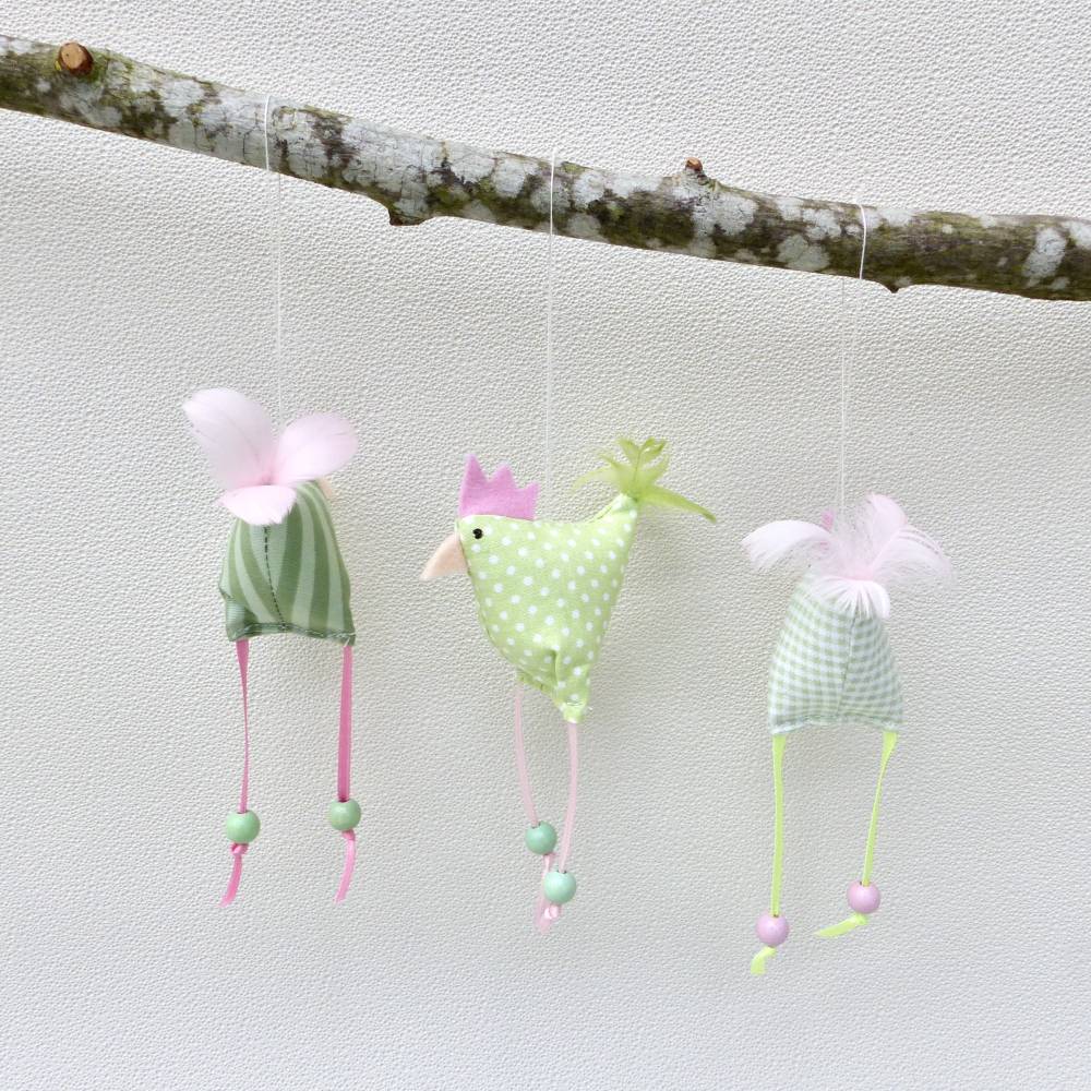 Hühner, Osterdeko, 13 St. Stoffhühner (10 kleine Hühner plus 3 Küken) Reserviert für Kirlagreen Bild 9