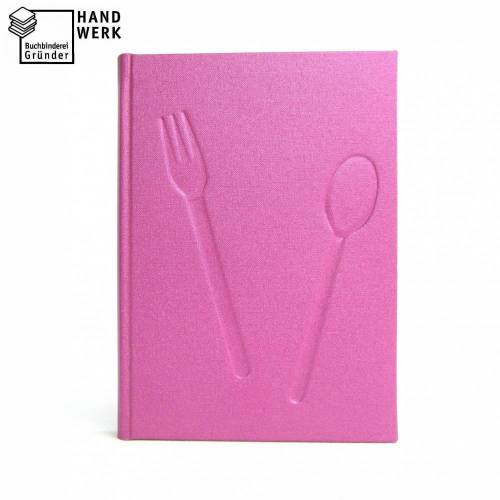 Rezeptbuch, metallic pink, DIN A5, 100 Blatt, Kochbuch, Hardcover