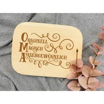 Oma Brett Frühstücksbrett Schneidebrett Vesperbrett Brotbrett Brotzeit Weihnachten Geschenk Geburtstag 