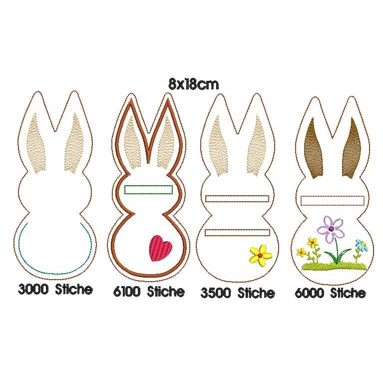 ITH Stickdatei Geschenkanhänger Hasen für Glückwünsche und Geldgeschenke Bild 10