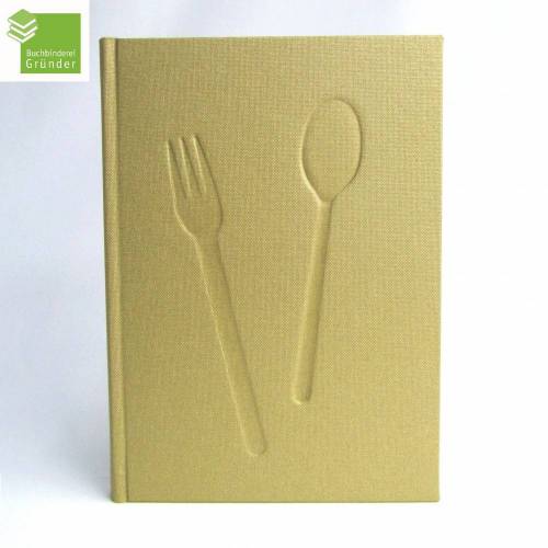 Rezeptbuch, metallic gold altgold, DIN A5, 100 Blatt, Kochbuch, Hardcover 