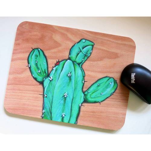 Kaktusfrosch, Mousepad, Frosch, Mausmatte, Mauspad, Geschenk Schreibtisch, Kaktus, Kaktusbild, Froschkönig, Geschenk Büro, Arbeitsplatz