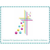 Stickdatei für Spardosen Kreuz 5 10x10