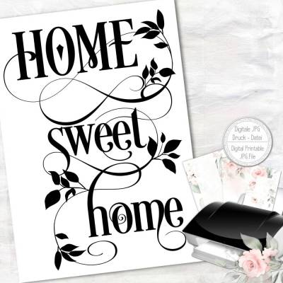 FREEBIE - GESCHENK  | Home sweet Home A4 Poster Kunstdruck zum selbst drucken | PDF Datei