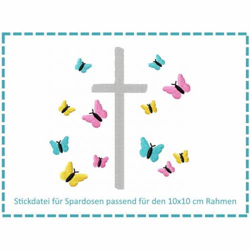 Stickdatei für Spardosen Kreuz 6 10x10