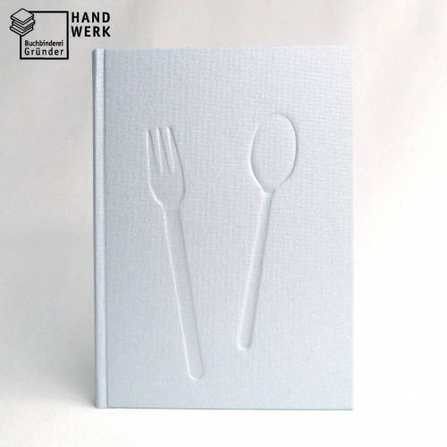 Rezeptbuch, metallic silber, DIN A5, 100 Blatt, Kochbuch, Hardcover