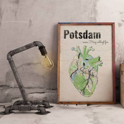 Stadtkarte POTSDAM - Deine Lieblingsstadt I Digitaldruck Stadtplan citymap City Poster Kunstdruck Stadt Karte