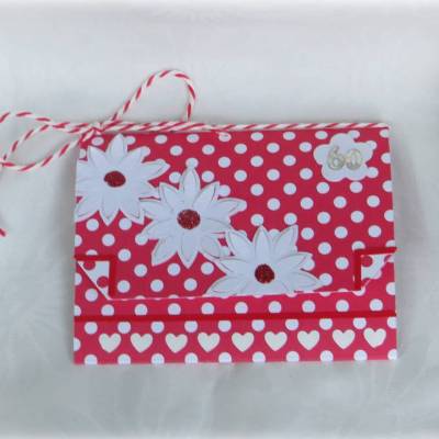 Geldgeschenk , runder Geburtstag, Geldbörse, rot,weiß