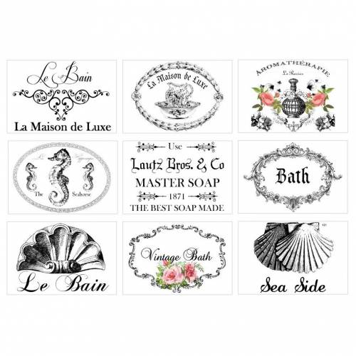 Bügelbild - Vintage - Shabby - Transfer - Bad - Bath - 3307