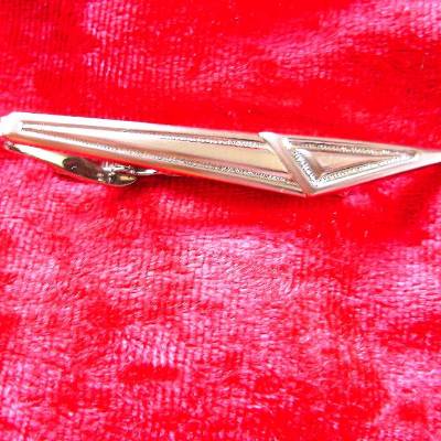 Vintage Krawattenklammer aus silberfarbenem Metall aus den 80er Jahren