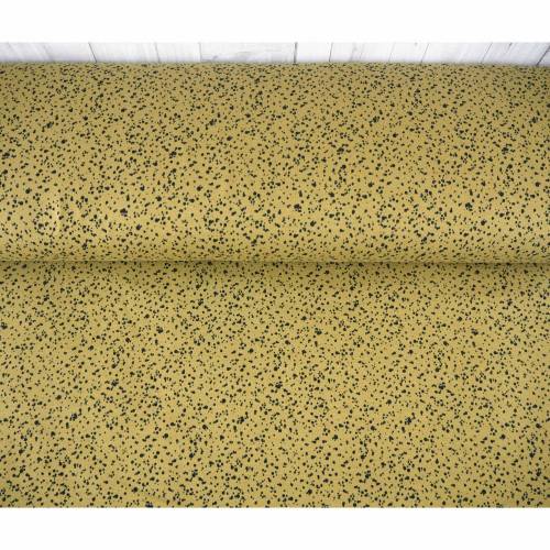 Sweat curry, French Terry gemustert mit Sprenkeln, Sommersweat, Meterware