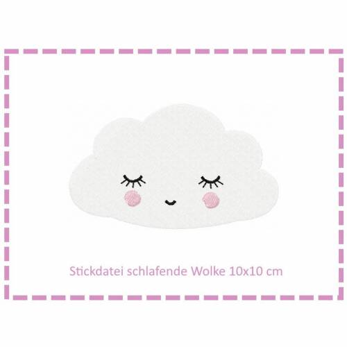 Stickdatei schlafende Wolke 10x10 cm
