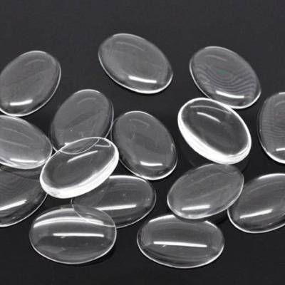 Klarer ovaler Glas-Cabochon 14x10 mm – 100 Stück Kuppelsteine zum Basteln & Schmuckherstellung