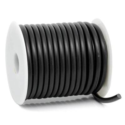 Silikonschnur, Meterware, 5mm, rund, schwarz, Schnur, Gummischnur, 