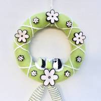 Frühlings-Kranz, Türkranz aus Filz, Deko-Kranz mit Stoff-Eulen