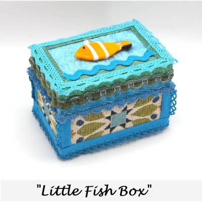 kleine schmuckbox maritim holz schmuckkästchen blau türkis mit fisch personalisierbar unikat