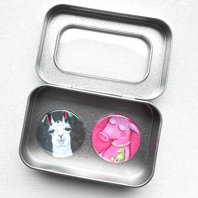 2 Magnete in der Box, Kühlschrankmagnet, Küche, Rezepthalter, witzige Magnete, Button Magnete, runde Magnete, Geschenk Büro,kleines Geschenk