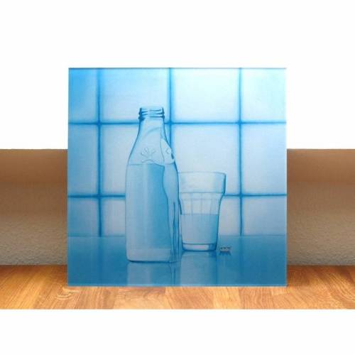 Milchfrosch, Druck hinter Acrylglas, Frosch, Froschbild, witziges Bild, Küche, Küchenbild, Esszimmer, Froschkönig, Frosch Bild