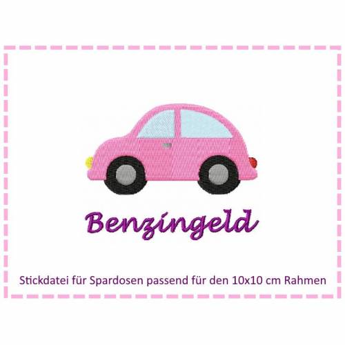 Stickdatei für Spardosen - Benzingeld 10x10