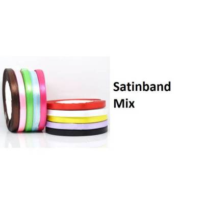 Satinbänder-Mix ,10 Rollen a 9 Meter, bunt, Band, Bänder, Satin, Schmuckbänder