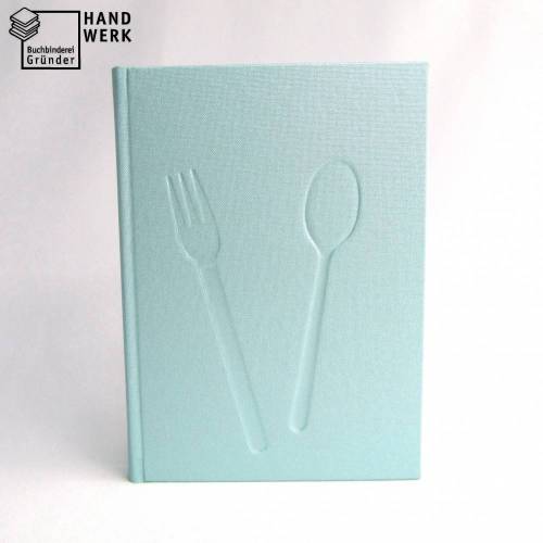 Rezeptbuch, metallic zirkon, mint, DIN A5, 100 Blatt, Kochbuch, Hardcover