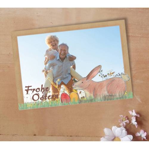 Osterkarte Hase im Gras Printable DIY