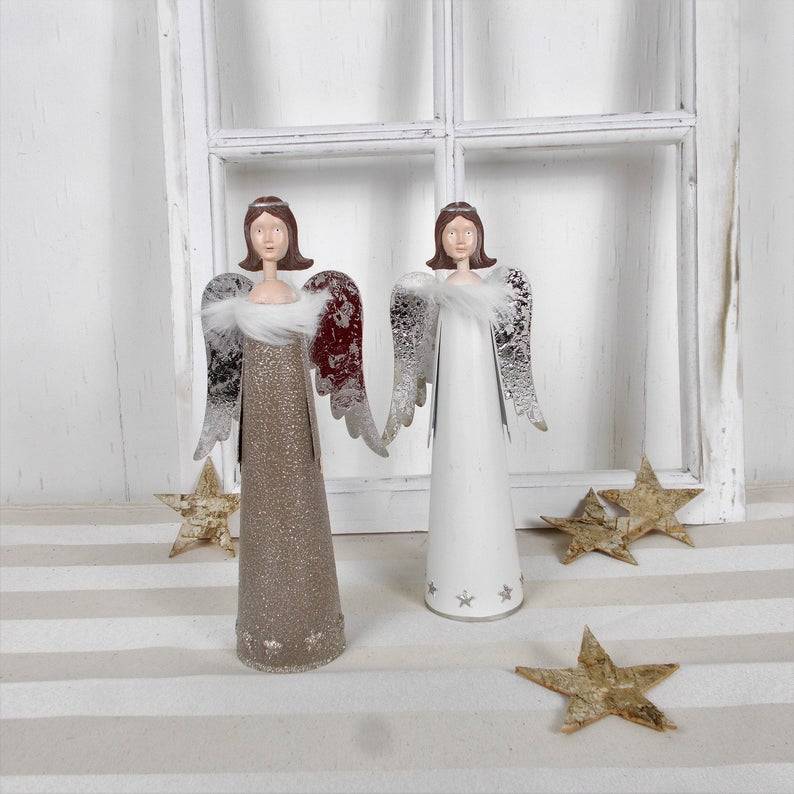 moderner Engel, Metall, Dekofigur, groß, Figur, Weihnachtsdeko, Floristikbedarf