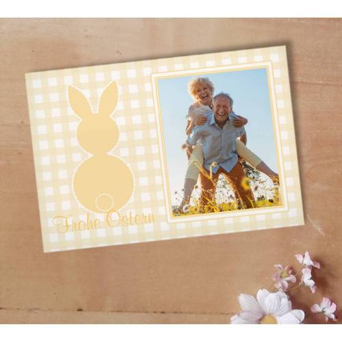 Osterkarte Gelber Hase Printable DIY