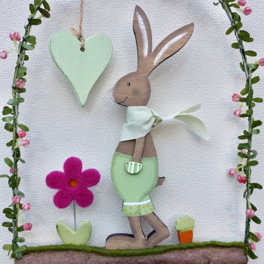 Oster-Türkranz mit lässigem Oster-Hase, Geschenk im Frühling Bild 3