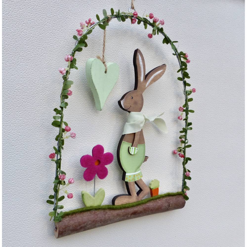 Oster-Türkranz mit lässigem Oster-Hase, Geschenk im Frühling Bild 4