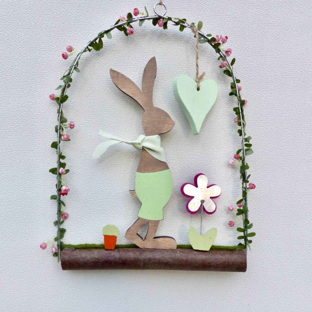 Oster-Türkranz mit lässigem Oster-Hase, Geschenk im Frühling Bild 5