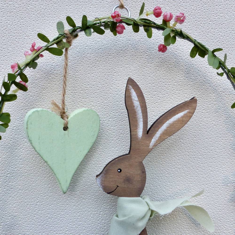 Oster-Türkranz mit lässigem Oster-Hase, Geschenk im Frühling Bild 6