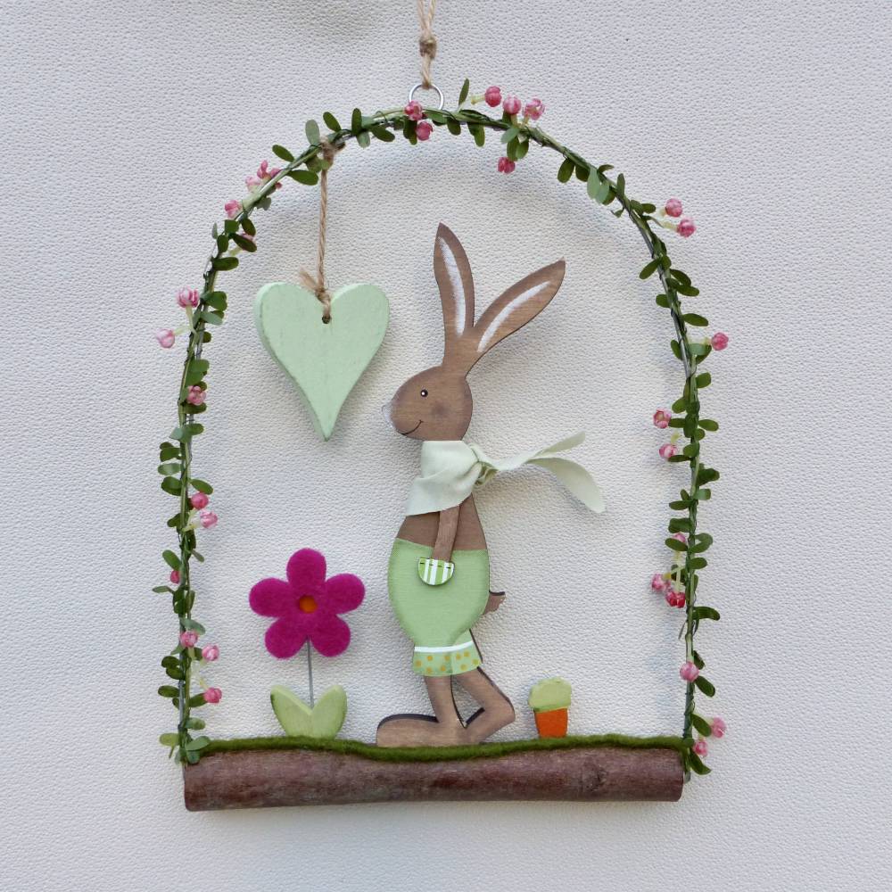 Oster-Türkranz mit lässigem Oster-Hase, Geschenk im Frühling Bild 7