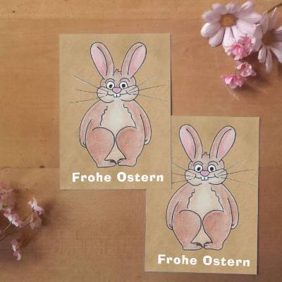 Oster Geschenkanhänger stehender Osterhase Printable DIY