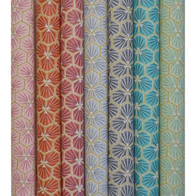 Baumwollstoff beschichtet Wachstuch mit Blumen Viola 25 cm x 160 cm Riad Hilco