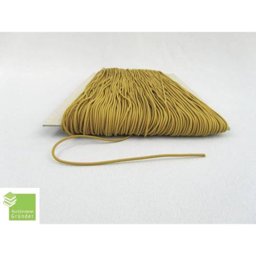 10 m altgold Gummikordel, 1,5 mm, rund, Gummischnur, Mappengummi, Bastelmaterial