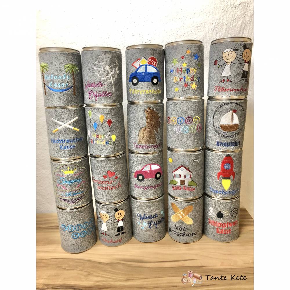 Stickdatei für Spardosen - Urlaubskasse 10x10 Bild 3