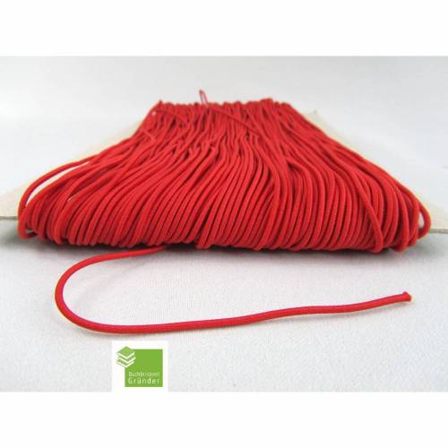 10 Meter Gummikordel, hellrot, 1,5 mm, rund, Gummischnur, Mappengummi, Bastelmaterial