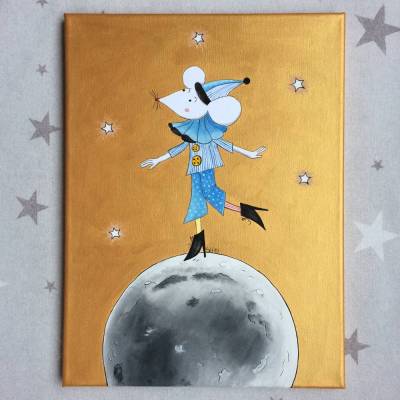 Kinderzimmerbild handgemalt - Unikat, Einzelstück, 40x30cm