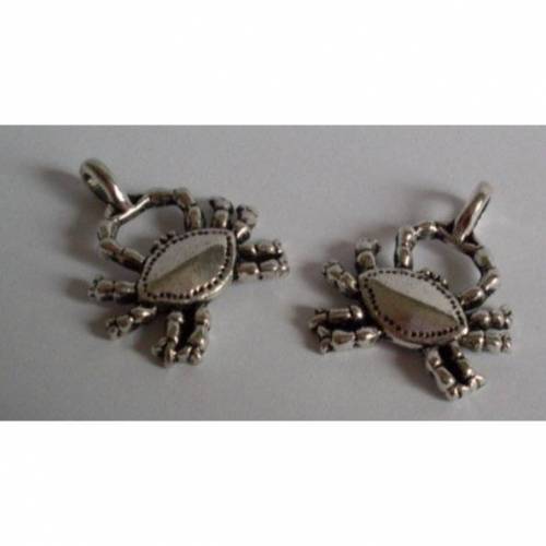 5 Anhänger,Krabbe, Maritim, Krebs, silber,maritim, charm, charms
